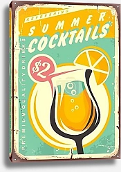 Постер Ретро плакат летних коктейлей