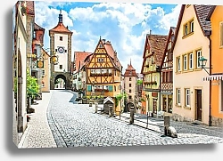 Постер Средневековый город Ротенбург-об-дер-Таубер, Бавария, Германия