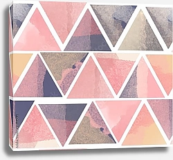 Постер Акварельные розовые треугольники 