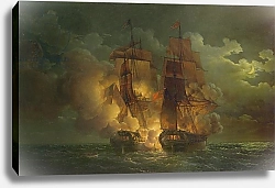 Постер Крепин Луи Battle Between the French Frigate 'Arethuse' and the English Frigate 'Amelia', 1813