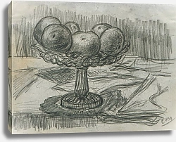 Постер Мигем Юджин Ван Een tafel met daarop een fruitschaal.