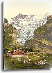 Постер Швейцария. Гриндельвальд, шале в горах