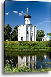 Постер Россия, Владимир. Вид на церковь Покрова на Нерли