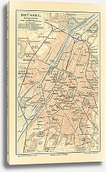Постер Карта Брюсселя, Бельгия, 1894г. 1