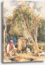 Постер Льюис Джон Game Keeper And Boy Ferreting A Rabbit