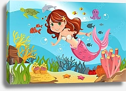 Постер Русалочка в океане