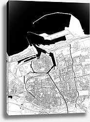 Постер План города Кале, Па-де-Кале, Франция