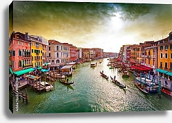 Постер Италия, Венеция. Пасмурный вид на Гранд Канал
