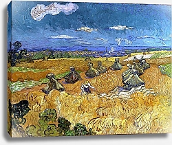 Постер Ван Гог Винсент (Vincent Van Gogh) Хлебные скирды и жнец