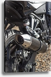 Постер Exhaust pipe of a motorcycle.