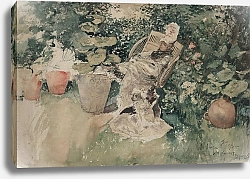 Постер Блум Роберт Фредерик Женщина, сидящая в саду