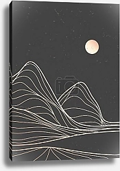 Постер Mountain line art print illustration