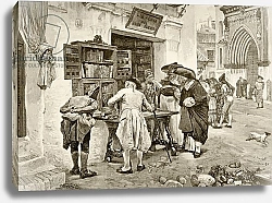Постер Школа: Испанская 19в. The Bibliophiles, after a painting by Jimenez Aranda 1881