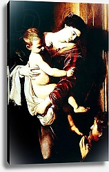 Постер Караваджо (Caravaggio) Detail of Madonna of the Pilgrims, c.1603-05