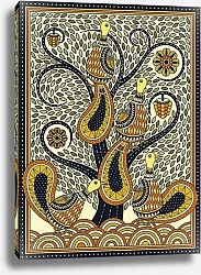 Постер Пестрые птиц на дереве