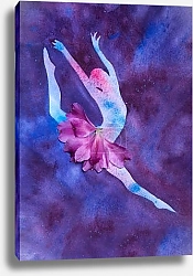 Постер Силуэт балерины в пачке-цветке