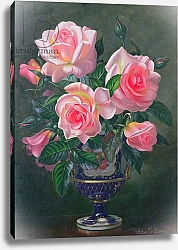 Постер Уильямс Альберт (совр) AB.262.Still Life with Pink Roses in Vases