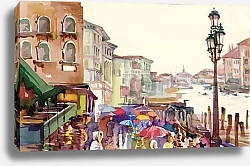 Постер Венеция, улицы осеннего пейзажа у Гранд-канала