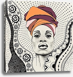 Постер Африканец на этническом узоре