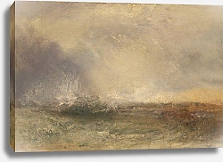 Постер Тернер Уильям (William Turner) Stormy Sea Breaking on a Shore