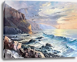 Постер Morning by the rocky coast