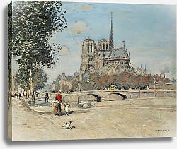 Постер Рафаэлли Жан-Франсуа  Notre-Dame de Paris et le pont de l’Archevêché