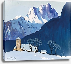 Постер Малли Оскар Winterlandschaft vor Bergkulisse