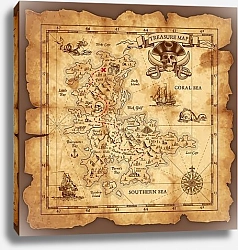 Постер Карта сокровищ пиратов