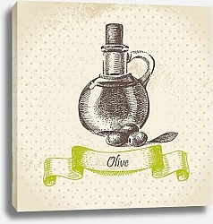 Постер Иллюстрация с оливковым маслом