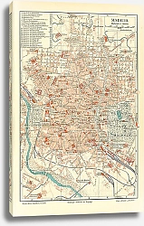 Постер Карта Мадрида, Испания, 1880-1898г. 1