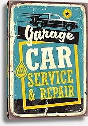 Постер Автосервис, ретро плакат