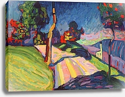 Постер Кандинский Василий Autumn Landscape, Murnau, 1908