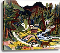 Постер Кирхнер Людвиг Эрнст Landscape in Spring, Sertig, 1924-25