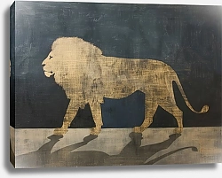 Постер Golden lion silhouette