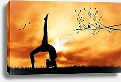 Постер Йога на фоне заката 3