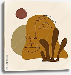 Постер Женское лицо с геометрическими формами