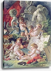 Постер Буше Франсуа (Francois Boucher) Genius Teaching the Arts, 1761