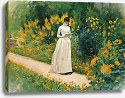 Постер Облет Альберт Reading on the garden path