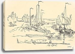 Постер Оортвейн Мартен Zeilbootjes bij Uitdam.