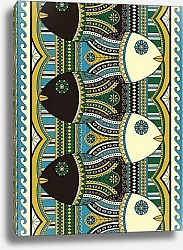 Постер Национальный узор с рыбками