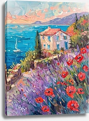 Постер Poppy and lavender in the fading light