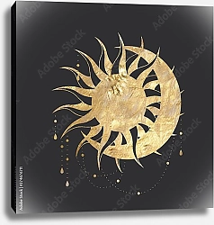 Постер Золотые солнце и луна