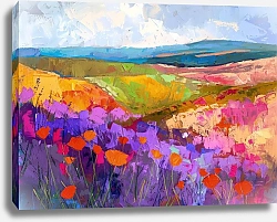 Постер Bright duet of poppies and lavender