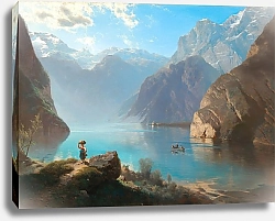 Постер Вошер Лопольд Сцена на озере Кенигсзе со Святым Варфоломеем