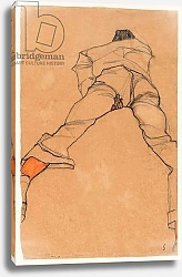 Постер Шиле Эгон (Egon Schiele) Man lying on his stomach, 1910
