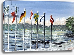 Постер Бут Александр Винсент (совр) Flags on Lac Leman, 2010,