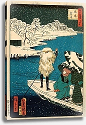 Постер Утагава Кунисада Hashiba Ferry in Snow