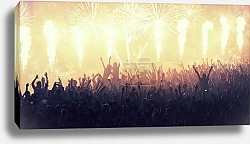 Постер Толпа на концерте с огнями и фейерверками