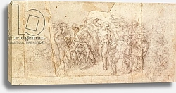 Постер Микеланджело (Michelangelo Buonarroti) Study of figures for a narrative scene 1