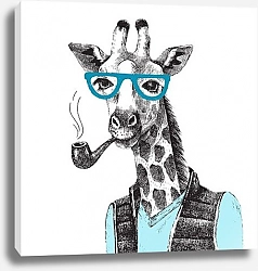 Постер Жираф хипстер